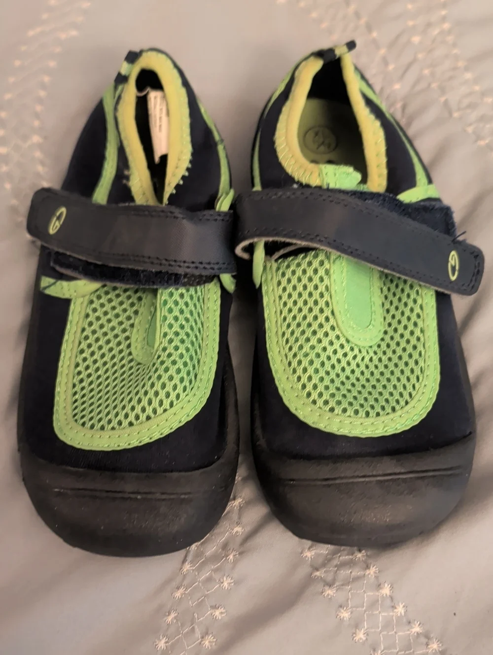 Champion Navy and Lime Kids Water Shoes with Velcro Strap